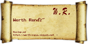 Werth René névjegykártya
